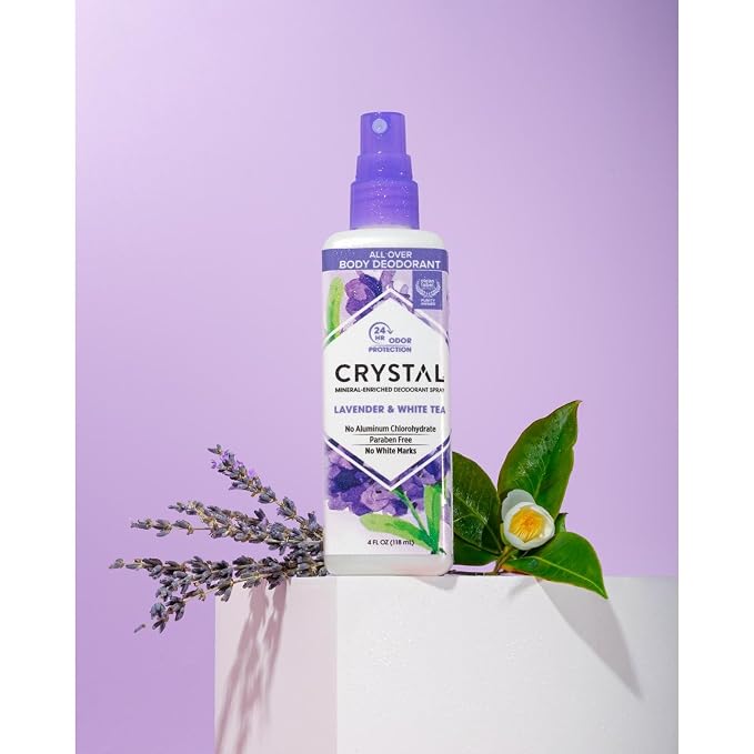 Crystal Mineral Deodorant Spray, 8 oz., 2 Pack, Lavender + White Tea