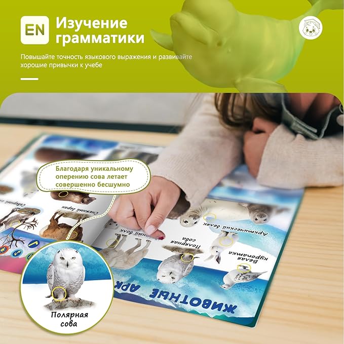 Russian Interactive Talking Books for Kids,USB-C Rechargeable Sound Book with 600+ Sounds,171 Animal, Autism Sensory Toys,Russian Educational Toy Gift for Boys Girls Kids Age 3 4 5 6 7 8