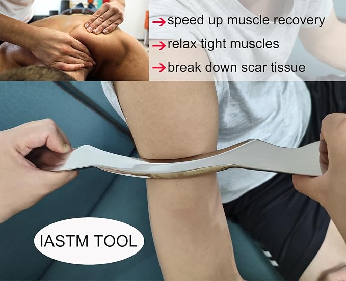 Stainless Steel Muscle Scraper Tool Set, Professional Soft Tissue Massage Tool, Scraping Tool Physical Therapy Gua Sha Kit(4pcs)