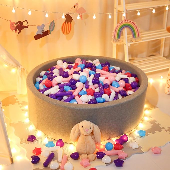 STARBOLO Ball Pit Balls for Toddlers - Macaron 150 Ball Pit Balls Crush Proof Plastic Toy Balls for Toddlers Ball Pits, Ball Pit Play Tent, Baby Pool Water Toys(Mixed 5 Colors)