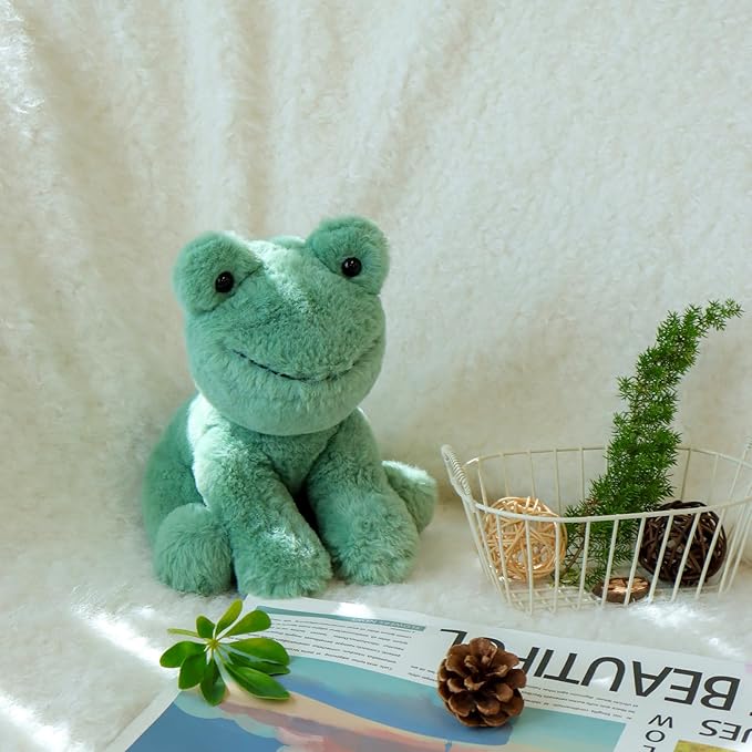 Apricot Lamb Soft Cuddly Green Plush Frog Stuffed Animal Perfect for Child - 8 Inches