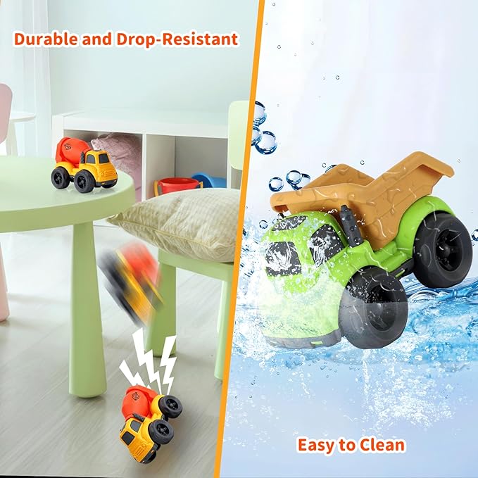 Toddler Toys for 2 Year Old Boy, Dump Truck Toys and Mixer Cement, BPA Free, Phthalates Free, PVC, Outdoor Toys for Toddlers 2-3, Ideal Toy Cars for 2 3 4 Year Old Boy Christmas Birthday Gift