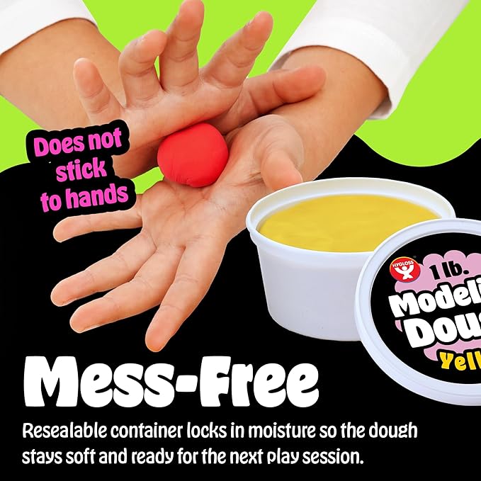 Hygloss Play Modeling Dough for Kids – Safe & Non-Toxic Sensory Dough for Arts and Crafts – 1 lb Tub – Play Clay for Toddler Activities, Preschool Classroom Must-Haves – 6 Assorted Colors, Scented