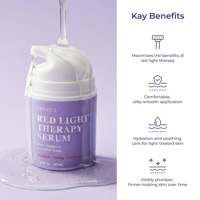 Red Light Therapy Activation Serum for Face – Hydrating & Firming Booster for LED Red Light Devices – Anti-Aging Green Tea Serum with Niacinamide, Hyaluronic Acid, Peptides & Collagen – 1 fl oz