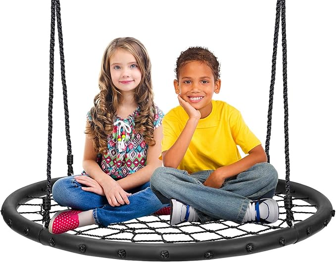 Sorbus Saucer Tree Swing- Kids Outdoor Disc Round Swing - 40" Heavy Duty 220lbs Seat- Easy Install Flying Saucer Web Circle - Perfect for Gift,Playground, Birthday, Xmas, IndoorOutdoor
