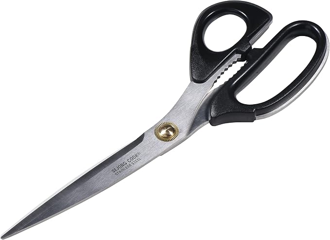 Korea Quality Kitchen Shears Scissors Large for Korean BBQ Cutting Meat, Kalbi, Korean Grill Food, Durable 3.0T Stainless Steel, ABS Handle, Korean Kitchen (SJ130)