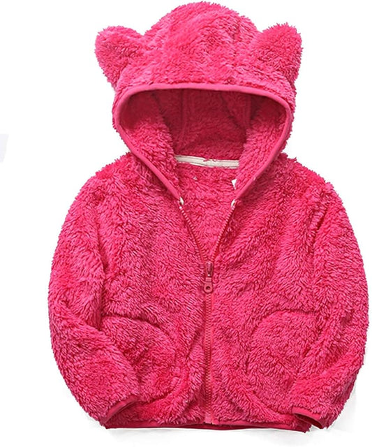 iChunhua Baby Girls Bear Ears Shape Fleece Long Sleeve Jacket Sweatshirt Outwear