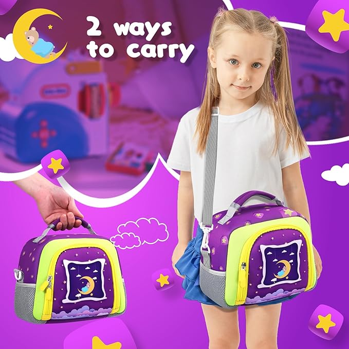 Carrying case Bag Compatible with Little Tikes Story Dream Machine Books Starter Set，Storage for Storybook, Audio Play, Character Travel bag (Purple)