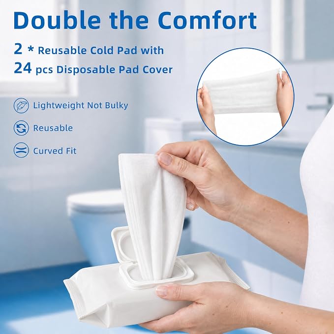 Postpartum Recovery Kit for New Moms, Upside-Down Peri Bottle, Disposable Underwear, Maternity Pads, Cooling Liners, Witch Hazel Foam, Reusable Cold Packs & Sleeves, Hospital Bag Essentials