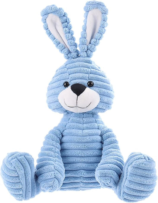 Apricot Lamb Toys Plush Corduroy Rabbit Bunny Stuffed Animal Soft Cuddly Perfect for Child （Blue Bunny