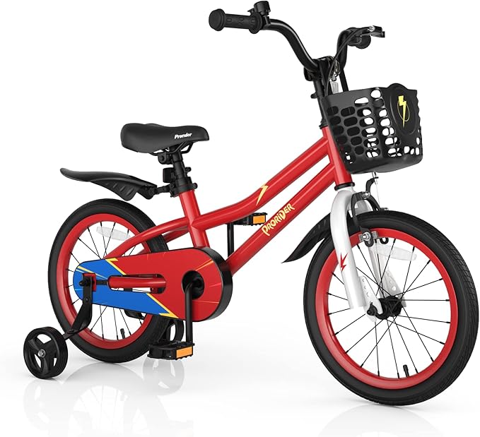 BABY JOY Kids Bike, 12 14 16 18 20 Inch Children Bikes for Boys Girls Teens 3-8 8+ Years w/Training Wheels or Kickstand, Handbrake, Coaster Brake & Removable Basket, Kids Bicycle of Multiple Colors
