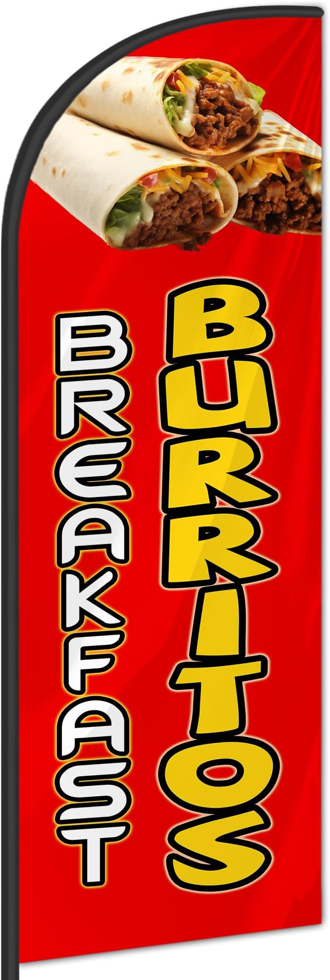 Burritos Feather Flag for Storefronts Fairs,6 FT (Flagpole Not Included) | Business Advertising Flag