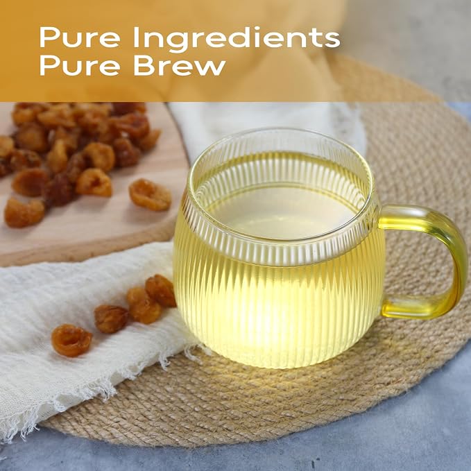 FullChea - Dried Longan, 9oz/256g – Whole Dried Longan Fruit for Tea, Naturally Use in Herbal Tea– Non-GMO - Caffeine-Free - Gently Nourishing – Traditionally Used for Restful Evenings