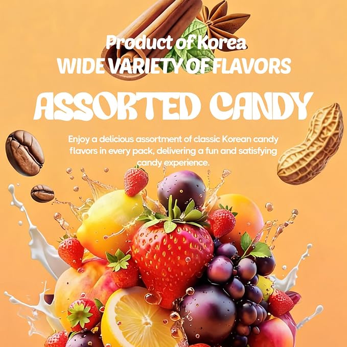COELO Korean Assorted Hard Candy 280g (9.88oz) | Various 14 Flavors Include Fruits Mint Coffee Cola Milky | Party Camping Office Sweet Snack Hard Candy Individually Wrapped K-Food Variety Pack 종합캔디