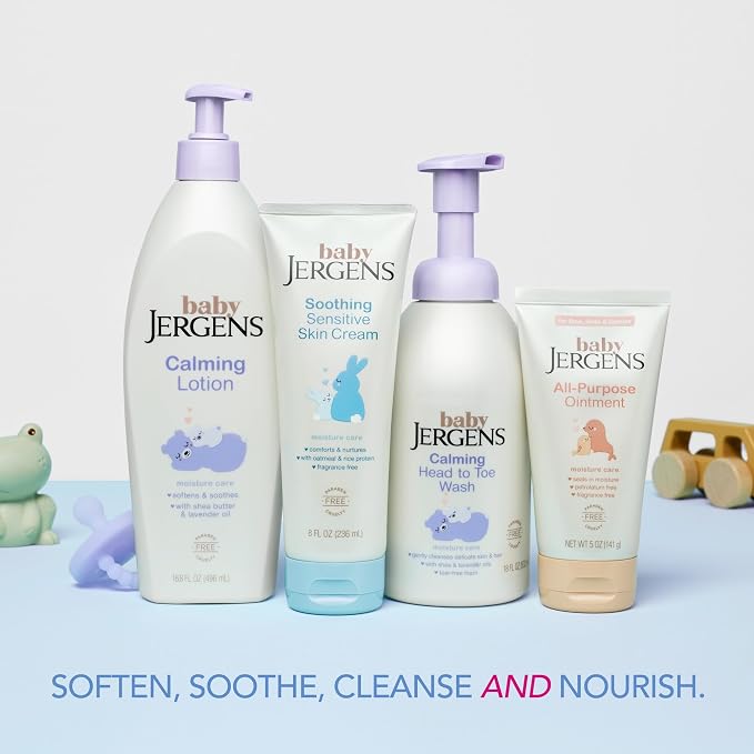 Jergens Baby Calming Lotion, Baby Calming Lotion, Lavender Baby Lotion, Baby Moisturizer with Shea Butter and Lavender Oil, 16.8 Fl Oz