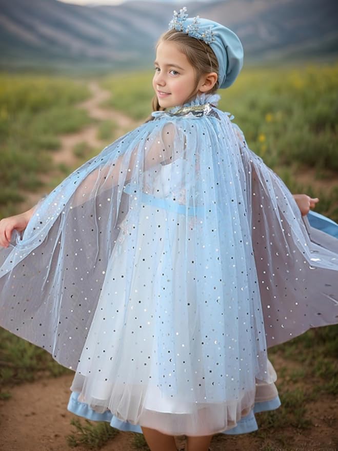 FKKFYY Rainbow Cape Cloak for Girl Princess