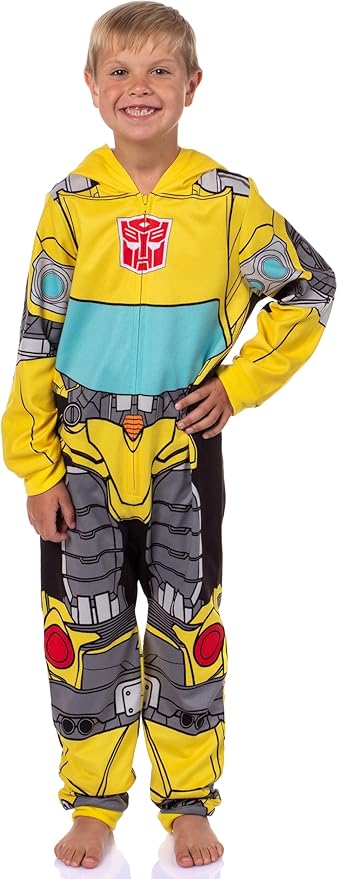 Transformers Boys' Retro Union Suit One Piece Pajama Outfit - Optimus Prime and Bumblebee Styles Available