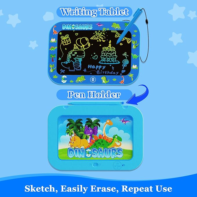 LCD Writing Tablet for Kids,12Inch Colorful Reusable Erasable Electronic Toddler Doodle Board Drawing Tablet Pads,Educational Learning Toys, Gifts for 3 4 5 6 7 8 Year Old Boys (DarkBlue-12IN)