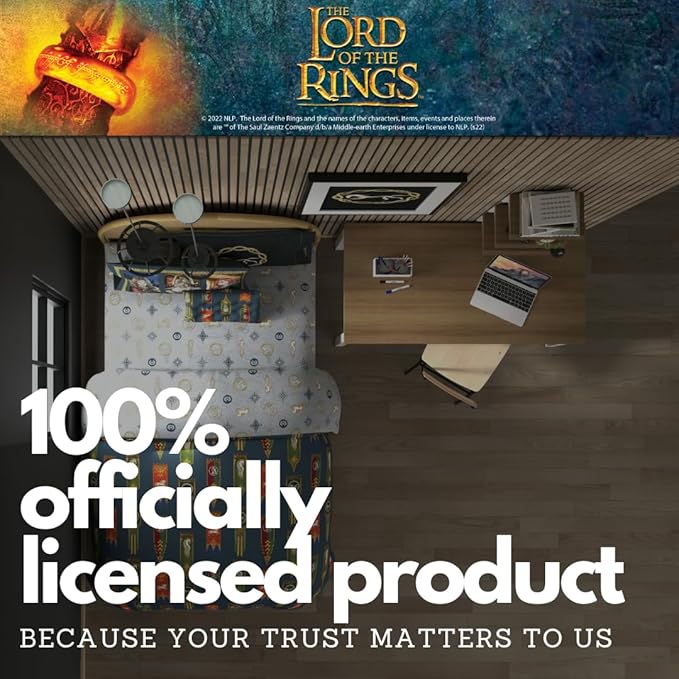 The Lord of the Rings: The War of the Rohirrim Bedding 7 Piece Super Soft Cozy Reversible Comforter and Sheet Set with Sham, Full, (Officially Licensed Product) By Franco