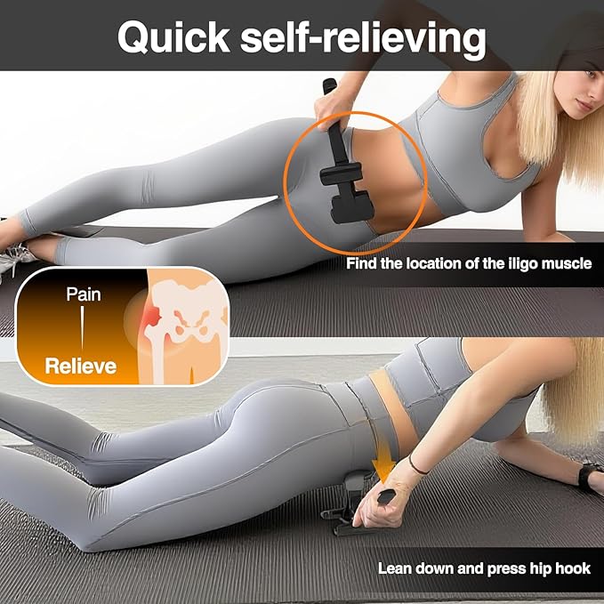 Psoas Release Tool-Hip Flexor Release Tool Fully Adjustable for Iliacus,Waist Pain Sciatica,Back&Posture Relief,Massage Hook and Trigger Point Massage Tool