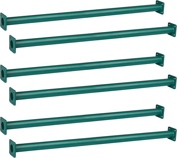 Barcaloo 30 Inch Outdoor Monkey Bars for Backyard - Set of 6, Green Metal Outdoor/Indoor Monkey Bars for Kids - Playground Ladder, Climbing or Swing Set - Kit Includes Mounting Plates & Hardware