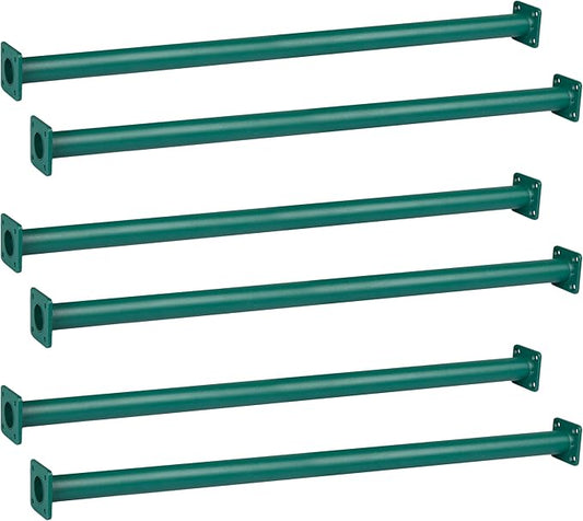 Barcaloo 30 Inch Outdoor Monkey Bars for Backyard - Set of 6, Green Metal Outdoor/Indoor Monkey Bars for Kids - Playground Ladder, Climbing or Swing Set - Kit Includes Mounting Plates & Hardware