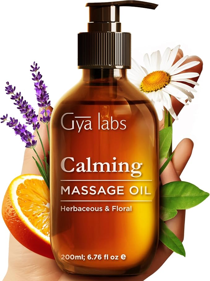 Calming Oil for Body & Relaxing Massage Oil for Muscle Set - Aromatherapy Grade Essential Oils Set - 2x200ml - Gya Labs
