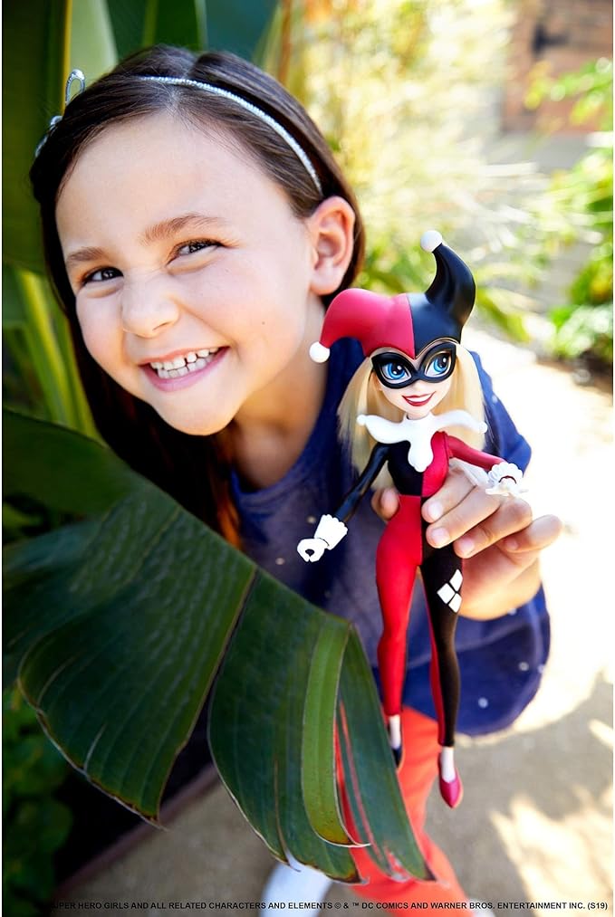DC Super Hero Girls Harley Quinn Action Doll (~11.5 inch) with Removable Accessories, Wearing Iconic Outfit with True-to-Show Details, Great Gift for 6 – 8 Year Olds