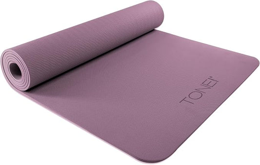 TONE Fitness Yoga Mat 1/4" Thick Non Slip Exercise & Pilates Mat for Home Workouts with Carrying Strap | Multiple Options