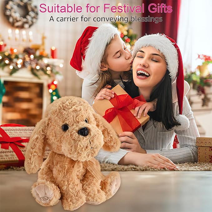 Interactive Singing Plush Toy - Dog Stuffed Animals Record & Repeats What You Say, 8 Songs, Head & Ear Movements, Birthday for Toddlers Age 3 4 5 6 (10.2' Goldendoodle Toy)