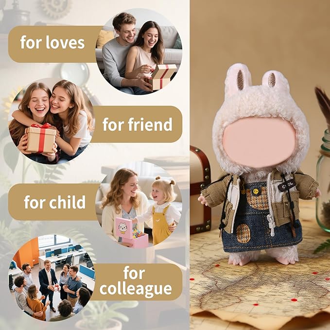 Coolcandy 17cm Doll Clothes, Fashionable Dolls Outfit with Accessories Suit, Stylish Adorable Dolls Clothes Set, Soft Fabric, Detailed Stitching(Doll Not Included)