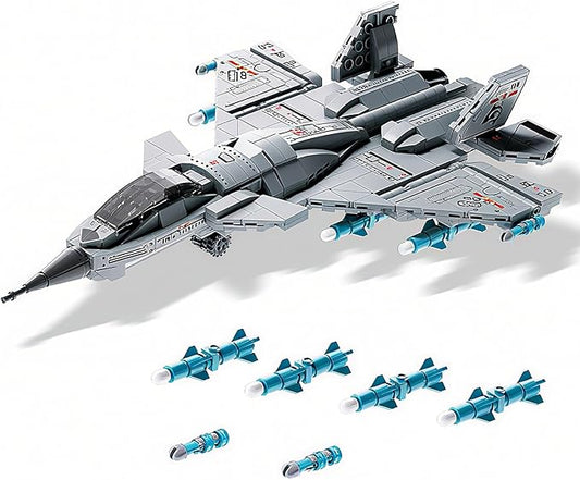 Military Fighter Jet Building Set for Boys Age 8-12,Airplane Aircraft Model Toys with Foldable Wings,Army Plane Kits,STEM Birthday Gifts for Old Kids Adult Teens 6+ 8-14(577PCS)