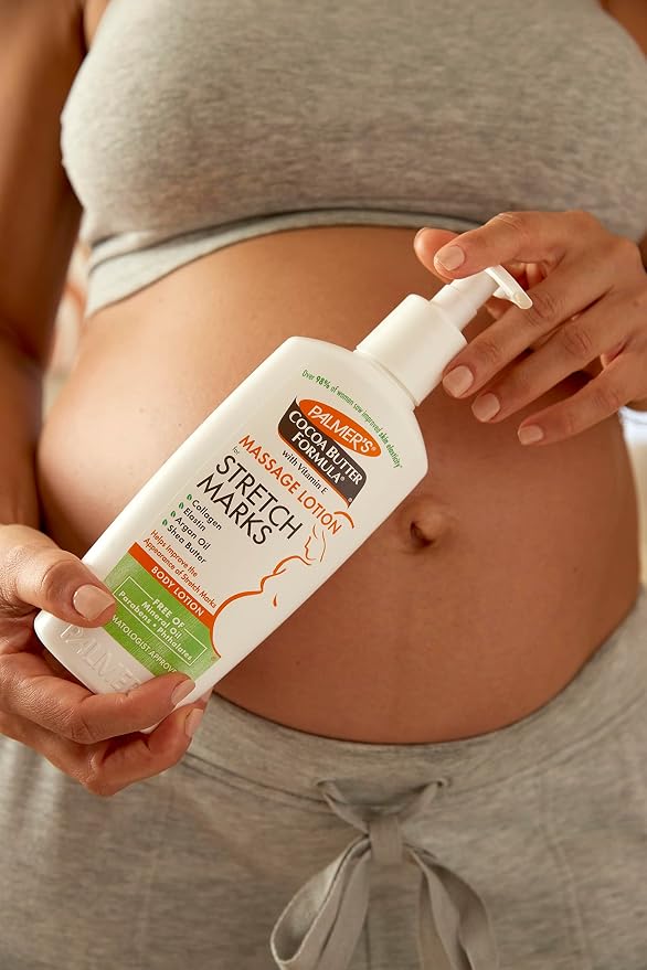 Palmer's Cocoa Butter Formula Massage Lotion with Collagen and Elastin | For Stretch Marks | Pregnancy Skin Care | With Argan Oil and Shea Butter | 8.5 oz Pack of 2