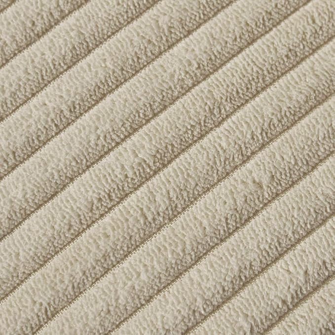 Fancy Homi Pack of 2 Tan Decorative Throw Pillow Covers with Pom-poms, Soft Corduroy Solid Square Cushion Cases Set for Living Room Couch Sofa Bedroom Car (16x16 Inch/40x40 cm, Tan)