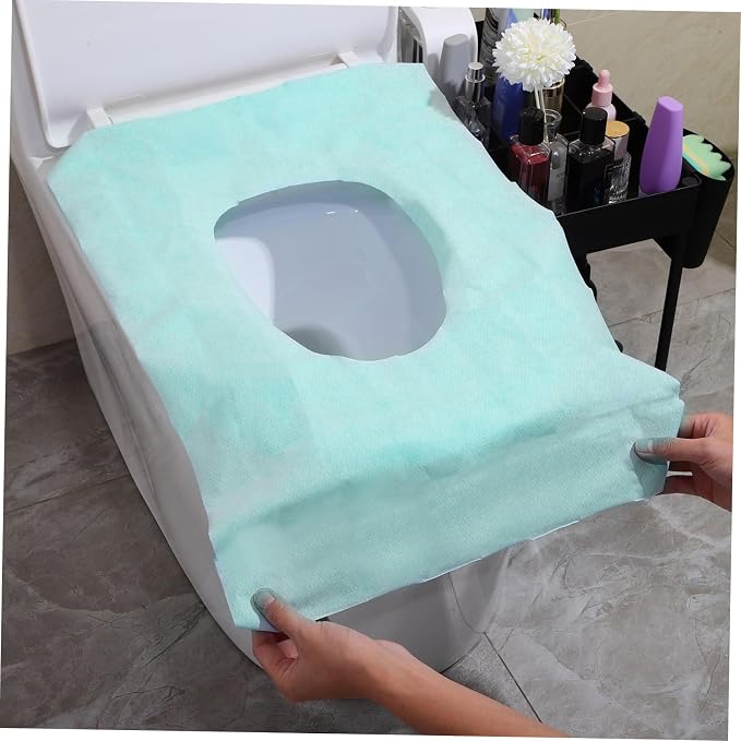 FAVOMOTO 10pcs Disposable Toilet Seat for Travel and Full Coverage Portable Toilet Training Mats for Hotels and Outdoor Use Convenient Storage and Easy Carrying