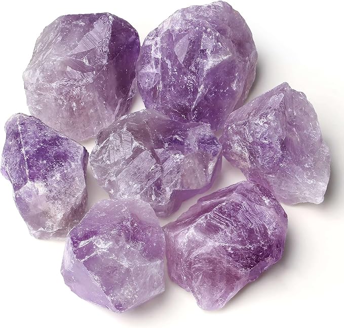 LAIDANLA 2" 1lb Light Purple Amethyst Natural Rough Stones Crystal Large Raw Crystals Bulk Healing Gemstones for Reiki Healing Tumbling Fountain Rocks Wire Wrapping Decoration Cabbing Lapidary