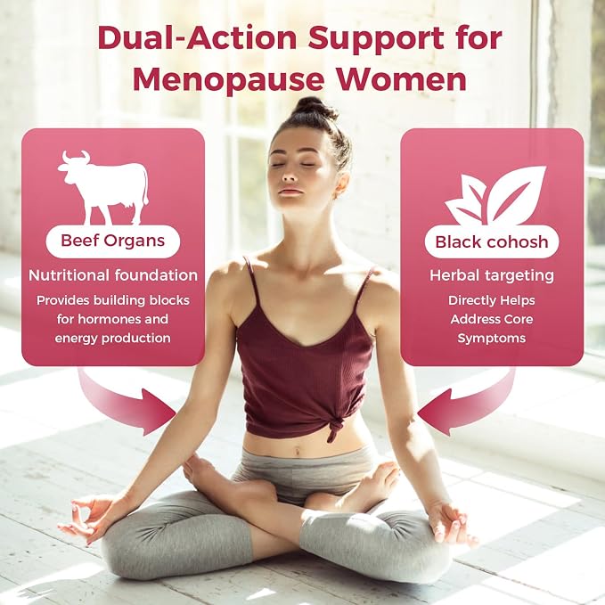 GREENPEOPLE Menopause Supplements for Women Gummies - 16-in-1 Dual Action Relief with Black Cohosh, Vitex, Beef Organs for Hormone Balance, Hot Flashes, Night Sweats & Mood, Sugar-Free, 60 Count