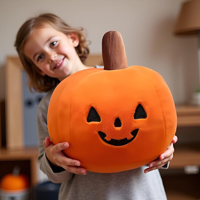 15.7 Inch Big Creative 3D Simulation Pumpkin Pillow,Fluffy Cars Pillow Outdoor Cushions for Halloweens Party Favors,Clever Boy's and Girl's Room Pumpkins Decorations