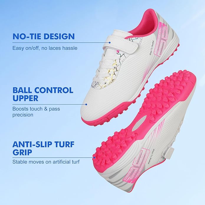 brooman Kids Turf Soccer Cleats Girls Indoor Soccer Shoes Boys Baseball Softball Shoes