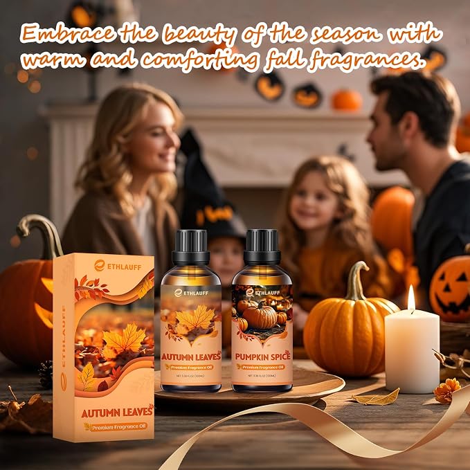 Pumpkin Spice Fragrance Oil, 100ml Fall Fragrance Oil for Diffusers for Home, Autumn Scented Oils for Candle & Soap Making, Bath Bombs, Massage - 3.38FL.OZ