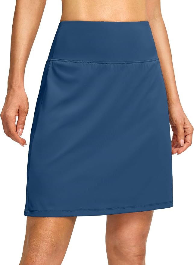 G Gradual 19" Skorts for Woman with Pockets High Waist Golf Skirt | Lightweight, Stretchy, Breathable, Tummy Control, Built-in Shorts, Athletic, Tennis, Pickleball, Casual Summer