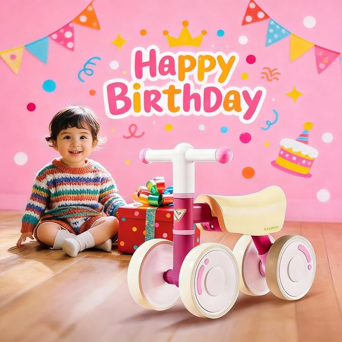 WinHope Baby Balance Bike for 1 Year Old Boys Girls,12-36 Month Toddler Balance Bike with 4 Wheels,Toddler First Bike,Girls First Birthday Gifts