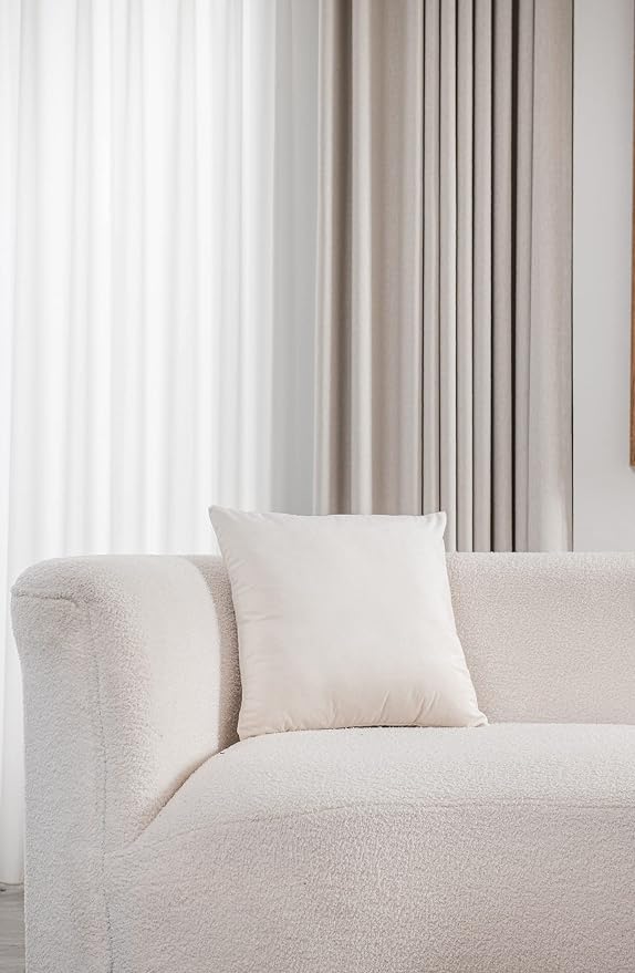 Throw Pillow Covers 16x16 Cream: Pack of 2 Cozy Soft Velvet Square Modern Luxury Decorative Throw Pillow Cases for Sofa Couch Living Room Bed Home Decor