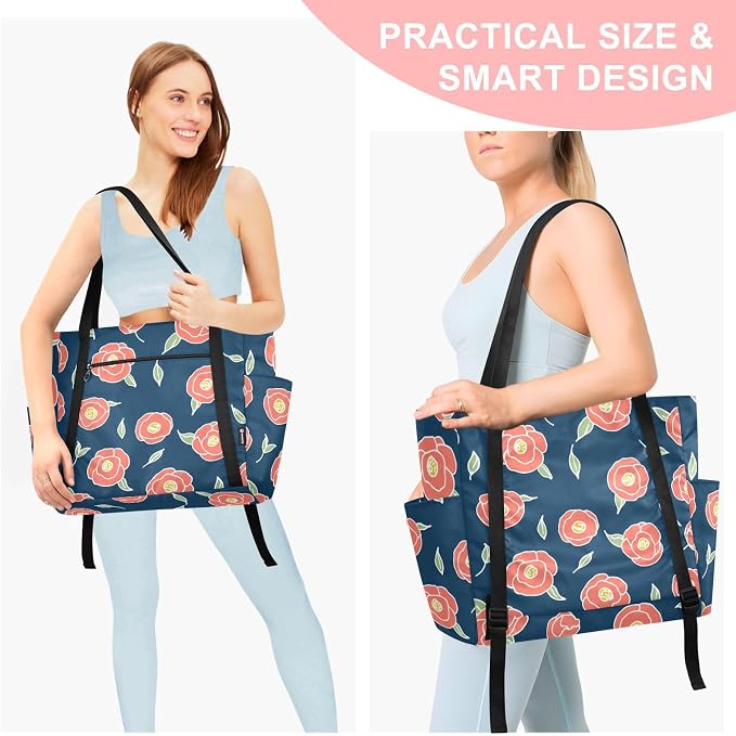 MCHIVER Yoga Bag for Women Men Large Yoga Mat Bag with Adjustable Strap Workout Bags Totes for Pilates Yoga Travel