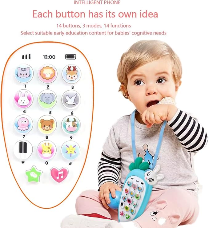Baby Electronic Phone Toy – Early Childhood Educational Musical Toy with Multi-Function Buttons – Simulation Phone for Kids Development & Interactive Play