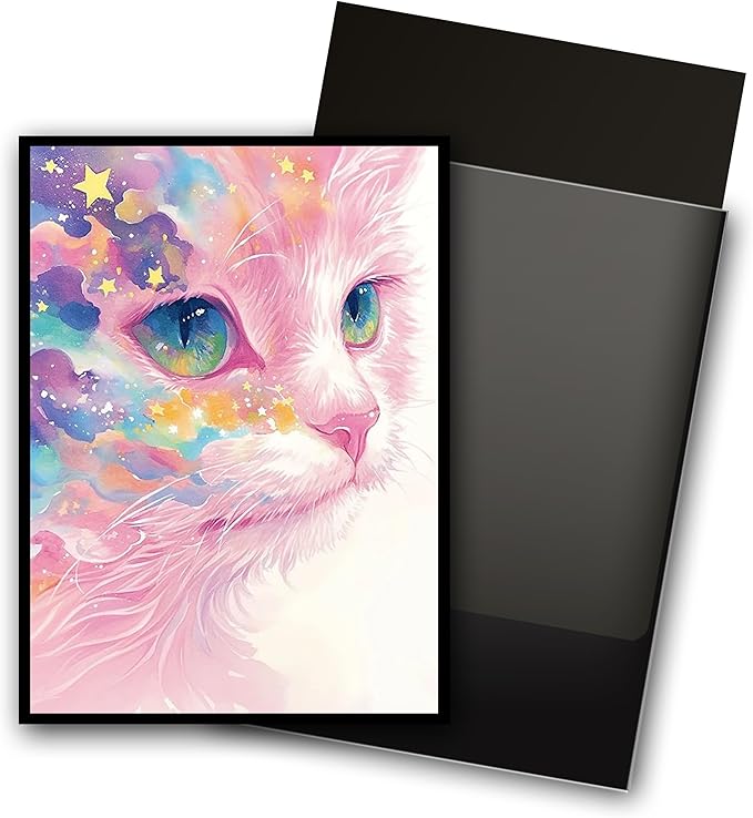 MTG Card Sleeves, Ultra Clear Front & Matte Finish Back, 100 Count Standard Size Matte Art Sleeve for Magic The Gathering (Cat)