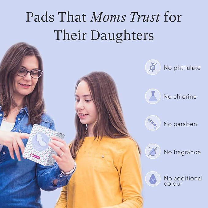 PurComfy Teens Maxi Period Pads with Wings for Tweens, Organic Cotton Sanitary Pads for Teens Girls 9-14, Long Overnight Size, 15 CT (Pack of 2)