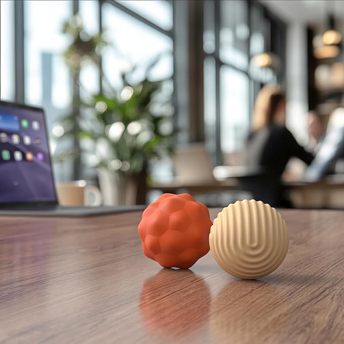 Large Magnetic Fidget Ball Toys for Adults, 2Pcs Soft Silicone Fidget Magnets, Silent Fidget Toys for Adults Ages, Textured Magnetic Balls & Stress Relief Desk Office Toys (Orange, Extra Large)