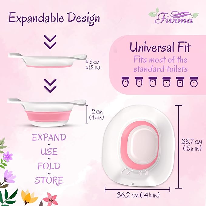 Fivona 3-in-1 Yoni Steaming Kit - Expandable V Steam Seat and All Natural Herbal Blend for 2-4 Yoni Steam Sessions - Hand Flusher - Supports pH Balance, Gentle Cleansing, and Relaxation, Yoni Detox