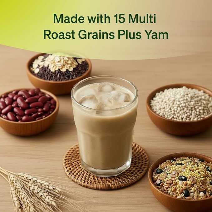 Damtuh Misugaru Powder with Yam – Korean 15 Roasted Grains Breakfast Drink Mix, Creamy & Nutty Flavor, Instant Multigrain Latte Mix, Caffeine-Free, 20g x 40 Sticks